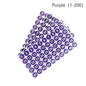 4Sheets 1-200 Consecutive Number Stickers 2.54CM Round Self-Adhesive La_us - Picture 1 of 18