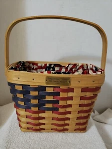 Longaberger 1998 Village 20th Century Basket, Protector, Liner, 6 Family Members - Picture 1 of 12