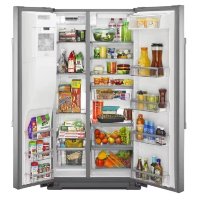 Maytag 36- Inch Wide Counter Depth Side-by-Side Refrigerator 21 Cu Ft MSC21C6MFZ - Image 1 of 3