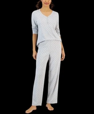 Juego de pijama Charter Club para mujer de 2 piezas de punto suave, lunares grises, XXL NUEVO CON ETIQUETAS Foto 1 de 4