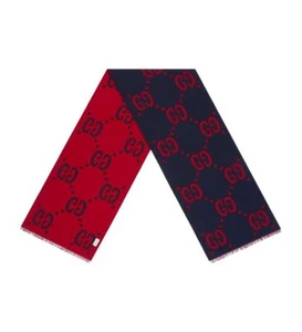 GG Jacquard Wool Silk Scarf - Picture 1 of 3