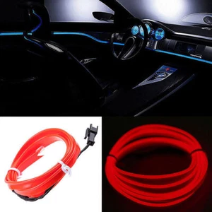 Red LED Car Interior Decor Atmosphere Wire Strip Light Lamp Accessories 12V MA - Picture 1 of 8