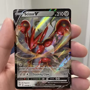 Scizor V 118/189 Pokemon Sword & Shield Darkness Ablaze (NEAR MINT) - Picture 1 of 3