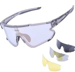 Cycling Glasses Polarized Men Sports Sunglasses 3 Interchangeable Lenes UV - Picture 1 of 6