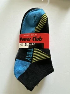 3 PairsPower Club Sports Baller Socks Multi-Colored Ankle Socks Size 4-6 Boys - Picture 1 of 5