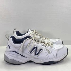 New Balance 608v4 Shoes Mens 9.5 2E Wide White Blue Leather Walking Sneakers - Picture 1 of 16