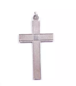 Antique Cross Pendant HG&S Engine Turned Pattern 925 Sterling Silver  - Picture 1 of 7