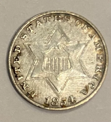 1854 3 cent silver uncir Cover