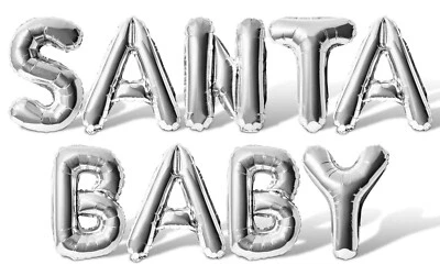 Banner balão carta SANTA BABY - Opção de 10 cores - Decorações de festa de Natal - Imagem 1 de 4