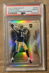 2020 Panini Select Jordan Love Select Certified Rookie Prizm #SCR11 PSA 10 RC - Picture 1 of 3