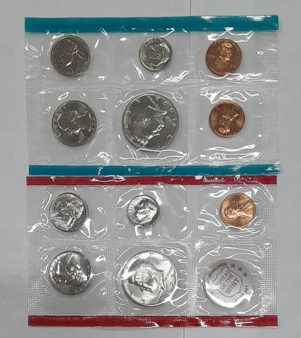 1972 US Mint 11 Coin Set - Brilliant Uncirculated as Issued with OGP Cover