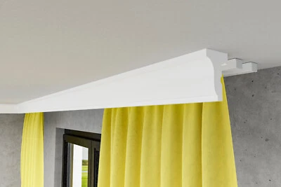 ELHARE Barre en Stuc Rail de Rideau LED Barre Murale Tringle à Rideau Indirec... - Photo 1/4