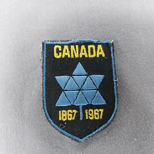 Canada Leaf 1867-1967 Backpack Souvenir Black Blue 2 3/4 Patch - Picture 1 of 2