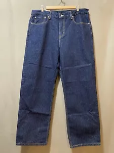 NWT Levi's Low Pro Women Mid-Rise Straight Leg Jeans Size W33 L30 Blue Striped - Picture 1 of 16