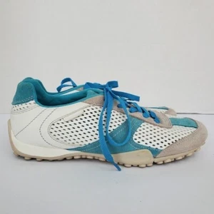 GEOX Respira Trainer Leather Blue Suede Sneaker EUC! Sz 5 - Picture 1 of 11
