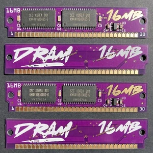 4 Stück LilaRAM Neu 64MB Kit (4x16MB) 60ns 30pin SIMM Low Profile Speichermodule - Bild 1 von 7
