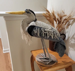 Great Blue Heron 3 -D Rug Hooking Paper Pattern - Prairie Road Designs - Picture 1 of 3