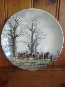 Danbury Mint Wedgwood Logging February Plate The Farm Year By Michael Herring - Bild 1 von 3