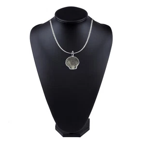 Scallop Shell ts315a pewter 3D Platinum Plated Necklace Handmade 18 INCH - Picture 1 of 1