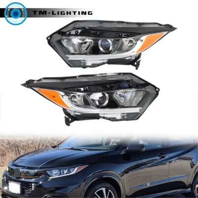 Headlights Headlamps Halogen w/LED DRL Left&Right Side For 2019-2021 Honda Hrv - Image 1 of 4