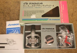 Retro Oldschool NOS NEW NIB Tioga Clipman SPD mountainbike pedals pedalset cleat - Picture 1 of 6
