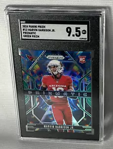 2024 Panini Prizm #12 Marvin Harrison Jr Prizmatic GRN Arizona SGC 9.5 MT+ . PSA - Picture 1 of 2