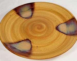Sango Splash 4951 Bread Plate Stoneware Brown Tan Swirl Drippy Glaze 8 1/4" - Picture 1 of 4