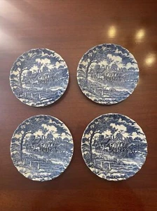 Myott Royal Mail Fine Staffordshire Ware Cobalt Blue Tea Cup Saucer, Vintage 4pc - Picture 1 of 6