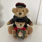 Harrods 2 Vtg Stuffed Plush Bear Toy Knightsbridge England 10” Guard Uk