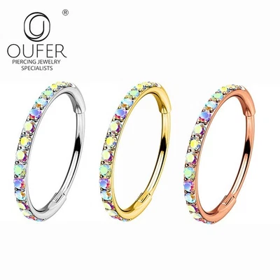 Surgical Steel Septum Clicker 20G Helix Cartilage Lobe Tragus Nostril Piercing - Image 1 of 4