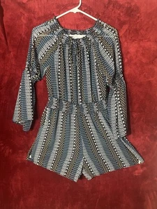 Smukke, Big Girls Tween Blue Floral Ruffle Sleeve Romper Size 16 - Picture 1 of 9