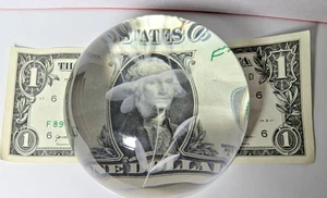 Princess House 24% Lead Crystal Etched Daisy Paperweight Magnifying Dome France - Picture 1 of 10