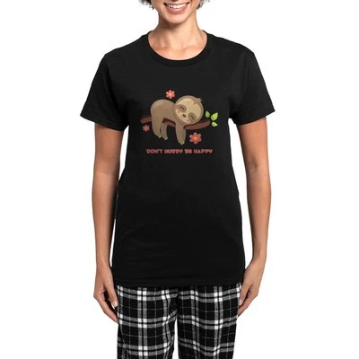 Pijama oscuro para mujer CafePress Don't Hurry Sloth (253647458) Foto 1 de 4