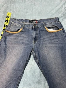 Jeans vintage Mecca 40x32 hip hop Y2K pattinatori gamba larga blu denim - Foto 1 di 15
