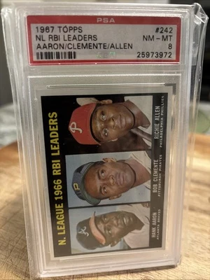 1967 Topps - Roberto Clemente, Hank Aaron, Dick Allen #242 Foto 1 de 2