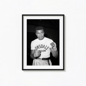 Muhammad Ali Print, Muhammad Ali Black and White Wall Art, Vintage Print - Picture 1 of 4