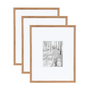 Brown Picture Frame Set 16x20 Matted to 8x10 for Gallery Wall Decor 3 Piece - Picture 1 of 9