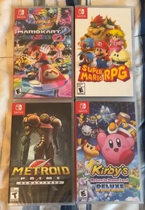 Lot of 4 New Sealed Nintendo Switch Games Mario Kart 8 Deluxe + Super Mario RPG - Picture 1 of 3