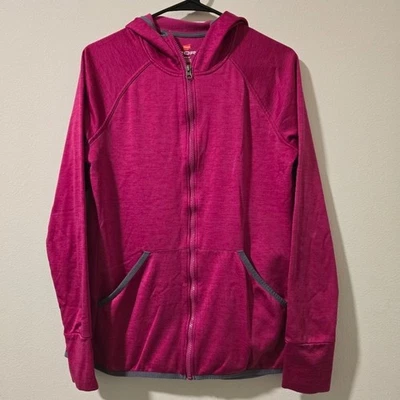 Hanes Sport Cremallera Completa‎ Sudadera con Capucha Rosa Mujer Atlética Chaqueta con Capucha Talla Mediana Foto 1 de 4