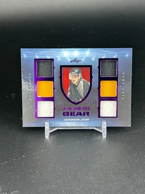 JAROMIR JAGR 2023 LEAF IN THE GAME USED HOCKEY GEAR 6-PIECE PATCHES /35 - Image 1 of 2