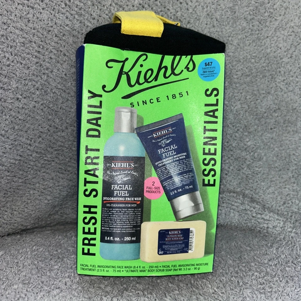 Juego de limpiador diario de 3 piezas Kiehl's Fresh Start para hombre Foto 1 de 1