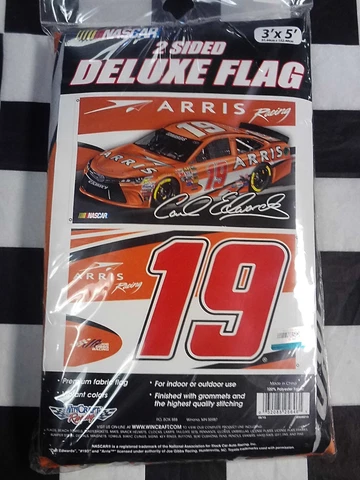 Carl Edwards #19 Arris 2 sided Flag 3'x5' NASCAR Large Flag NEW Cover