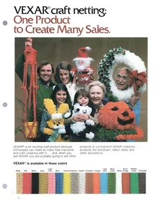 VEXAR CRAFT NETTING Print Ad + 11 Macrame' Pattern Craft Ideas Instructions - Picture 1 of 7