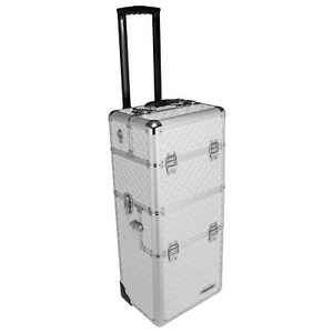 anndora® 2 en 1 Beauty Trolley maleta de cosméticos maleta de piloto maleta de peluquería blanca - Imagen 1 de 9