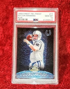 PEYTON MANNING 1999 FINEST TEAM FINEST SN'D/1500 #20 BLUE PARALLEL PSA 10 🔥NICE