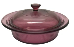 Corning Ware Visions V-31-B Cranberry 1 QT Casserole Dish w/Pyrex Lid V- 1.5 - Picture 1 of 10
