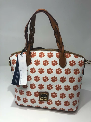 Dooney & Bourke CLEMSON TIGERS Celeste Purse-White Retail $248- Brand New Tags Cover