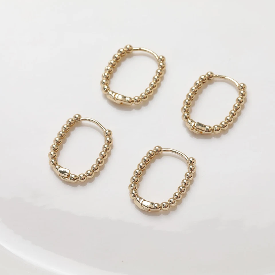 Gancho para pendiente con palanca trasera 10 piezas, pendientes de aro gruesos, pendientes de aro Huggie Foto 1 de 4