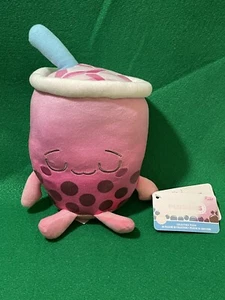 FUNKO GAMER FOOD STRAWBERRY TEA BUBBLE TEA MEGA PLUSH NEW WITH TAG F - Picture 1 of 9