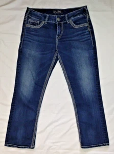 Silberne Damen Jeans Suki Mid Capri Blau Denim Größe 29 - Bild 1 von 7